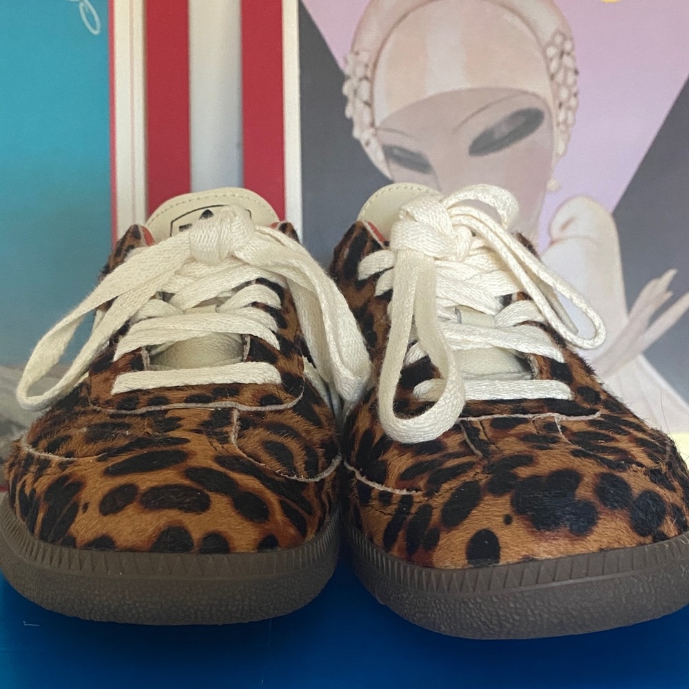 Adidas Samba OG Leopard Print Sneakers White, Red and Black Accents